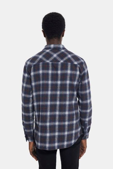CHEMISE DROITE A CARREAUX AVEC POCHE PLAQUEES BOTTLE GREEN 2