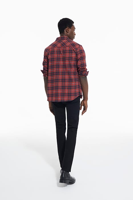 CHEMISE DROITE A CARREAUX AVEC POCHE PLAQUEES RED / BLACK 4