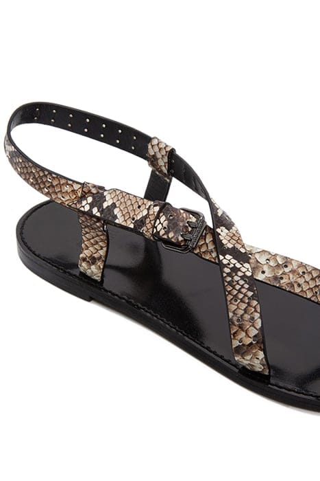 SANDALES AVEC BRIDES PERFORÉES BEIGE-BROWN 3