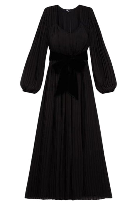ROBE LONGUE PLISSEE VELVET CEINTURE BLACK 1