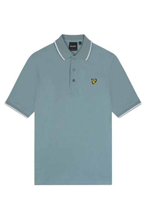 TIPPED POLO SHIRT SLATE BLUE / WHITE 4