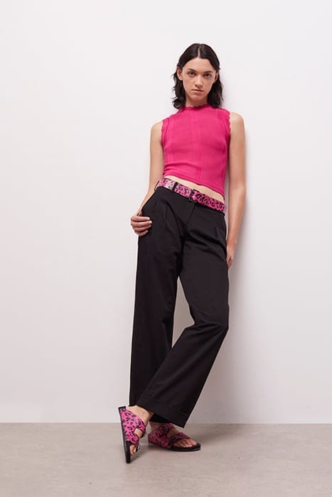 SANDALES EN CUIR IMPRESSION LEOPARD PINK 4