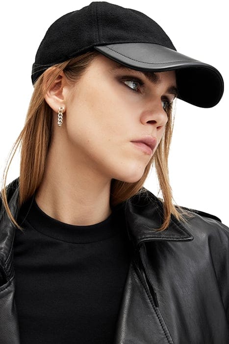 WOOL LEATHER BB CAP BLACK 2