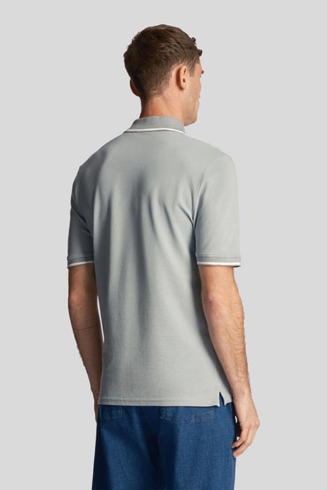 TIPPED POLO SHIRT SLATE BLUE / WHITE 2