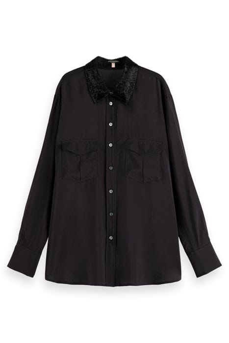 RELAXED FIT SHIRT WITH BEADED COLLAR AND CHEST POCKETS EVENI 4