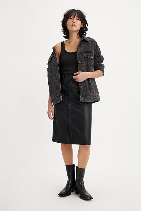 FAUX LEATHER SKIRT BLACK 6
