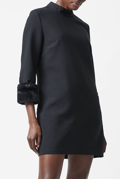 LUX DAUX FUR 3/4 CUFF DRESS S BLACK 3