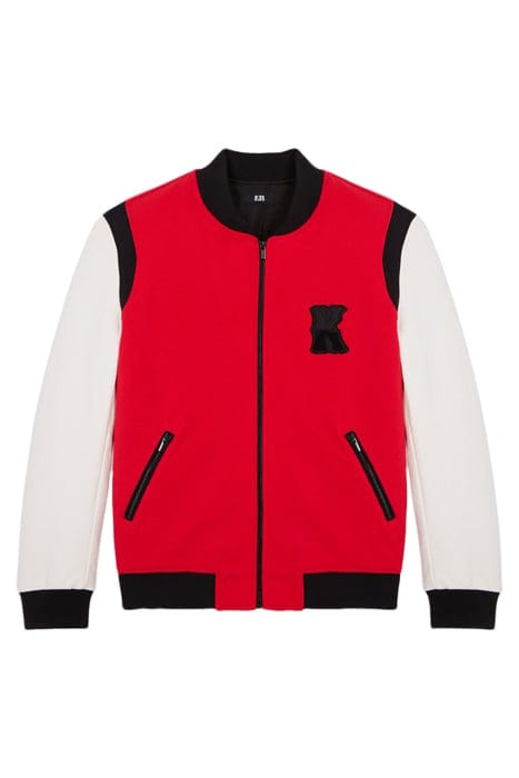 TEDDY AVEC MANCHE EN CUIR ET BRODERIE EN K RED / WHITE 3