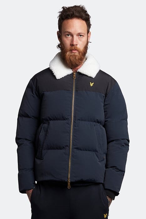 BORG COLLAR PUFFER DARK NAVY 1