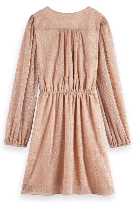 BALLOON SLEEVE MINI DRESS METALLIC ROSE 3