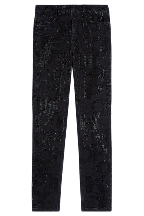 JEAN SLIM NOIR LOGO STRASS BLACK WASHED 1