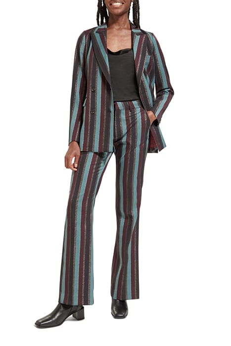 VIOLET - GLITTER STRIPE HIGH RISE FLARE PANT HERITAGE LUREX  3