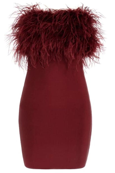 MARCIANO BY GUESS EVITA BANDAGE MINI DRESS VINO 5