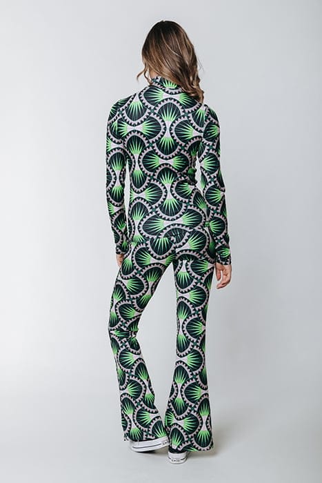 GRAPHIC PEACHED EXTRA FLARE PANTS BRIGHT GREEN 3