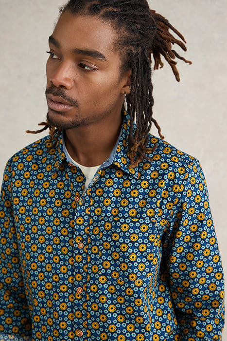 ROUND FLOWER PRINTED  SHIRT NAVY PRINTED 6