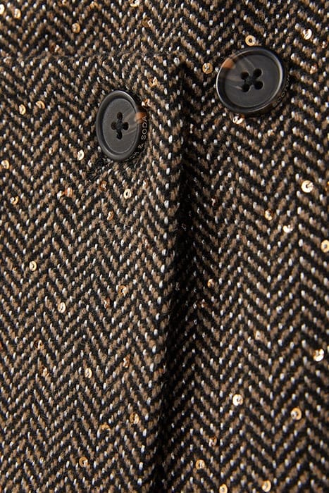 SEQUIN HERRINGBONE SKIRT BLACK W/ GOLD 5