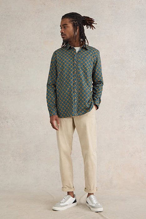 ROUND FLOWER PRINTED  SHIRT NAVY PRINTED 1