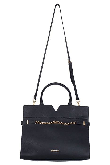 MARCIANO BY GUESS ANNAH TOP HANDLE JET BLACK HANDBAG 1