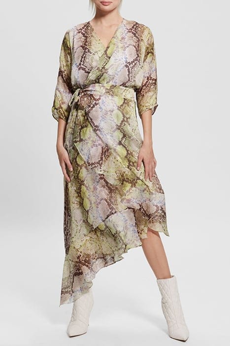 GUESS ECO 3 QTR SLV ENSLEY WRA GLAM SNAKE PRINT 1