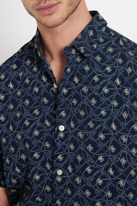 GUESS ECO SS COLLIN AOP SHIRT SMART BLUE ROPE SMAL 6