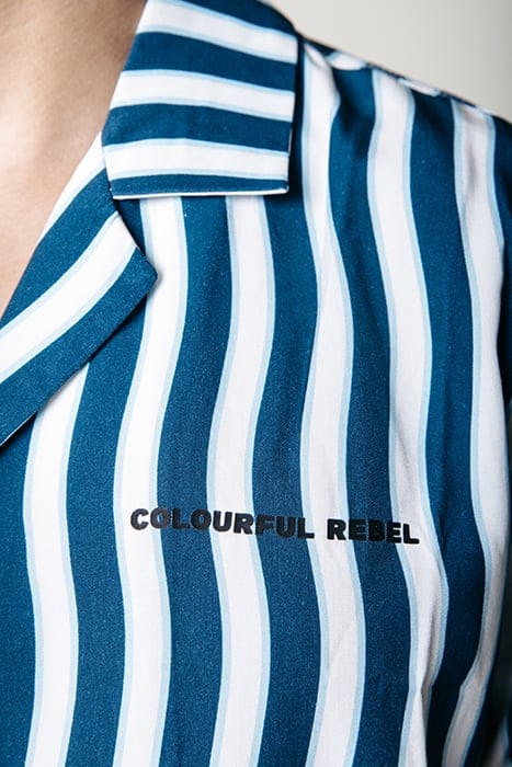 EZRA WAVY STRIPES SHORT SLEEVE SHIRT DEEP PETROL 3