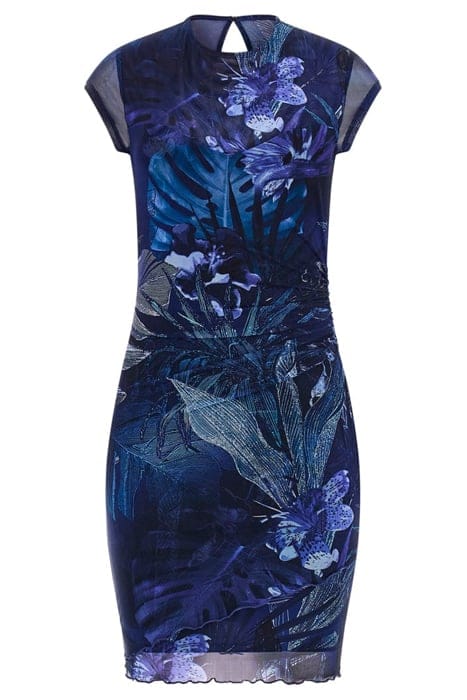 GUESS ECO SS AIDA DRESS ETCHED TROPICAL PRIN 4