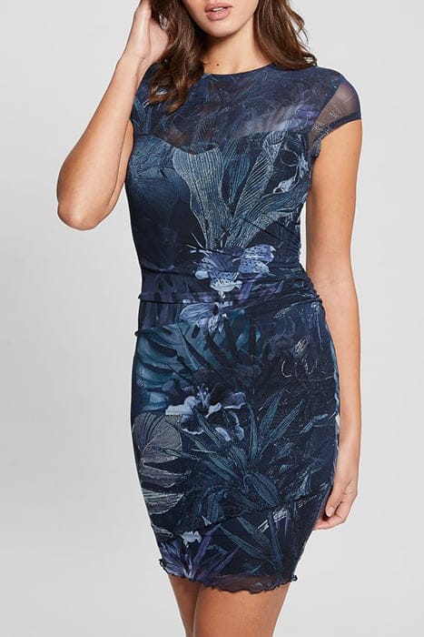GUESS ECO SS AIDA DRESS ETCHED TROPICAL PRIN 1