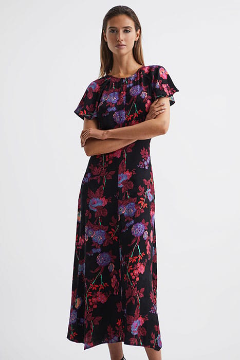 LENI MIDI DRESS BLACK/PINK 1