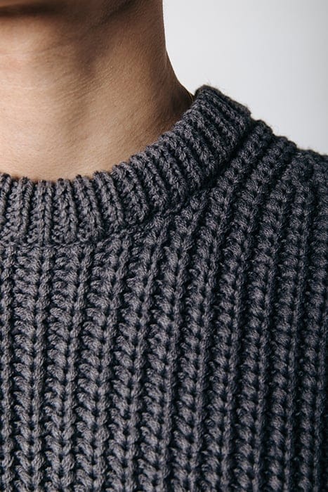 DEAN GARMENT DYE RIB KNIT SWEATER DARK GREY 3