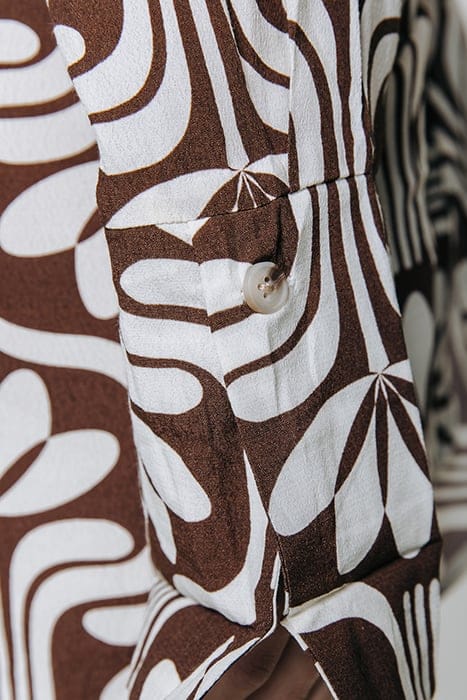 METTE RETRO FLOWER KNOTTED SHIRT DRESS BROWN 6