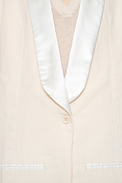 SMOKING BLAZER SLUB TWILL ECRU 5