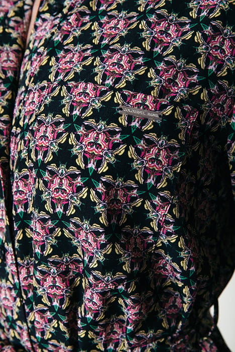 DESIREE GRAPHIC FLOWER LONG SLEEVE MAXI SHIRT DRESS LS CANDY 5