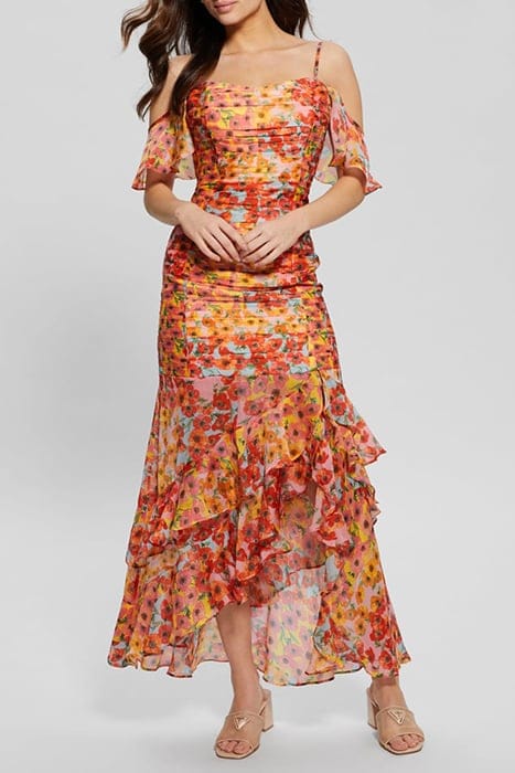 GUESS ECO SS JULIANA DRESS BOTANICAL SUNRAYS PR 5
