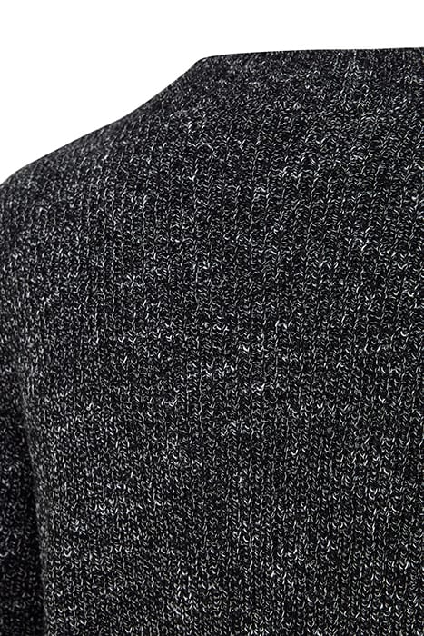 MOULINE EFFECT MOCK NECK BLACK/WHITE 3