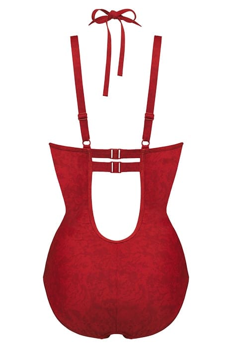 ACAPULCO RUBINE RED PLUNGE BALCONY BATHING SUIT 4