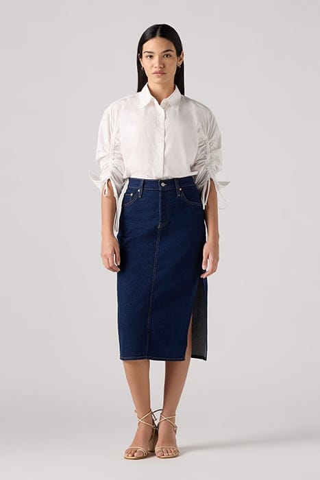 LSESIDE DENIM SKIRT NAVY 1