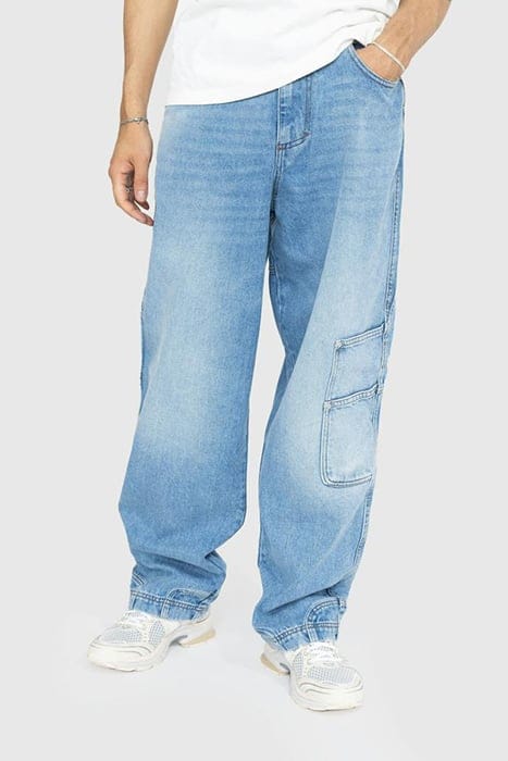 TRUSSARDI – 5 POCKET CARGO LOOSE FIT DENIM INDIGO OPEN HAND  1