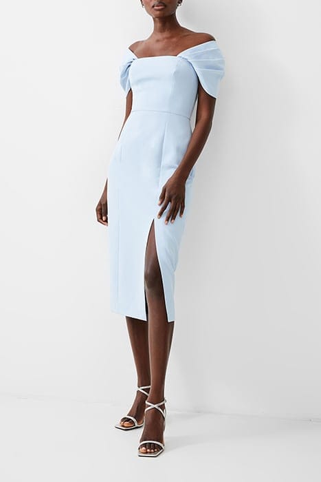 ECHO CREPE OFF SHOULDER DRESS CASHMERE BLUE 1