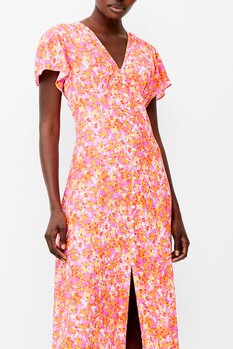 CASS DELPHINE SS V NK MIDI DRS PERSIMMON 3