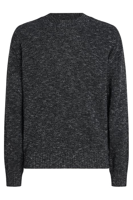 MOULINE EFFECT MOCK NECK BLACK/WHITE 1