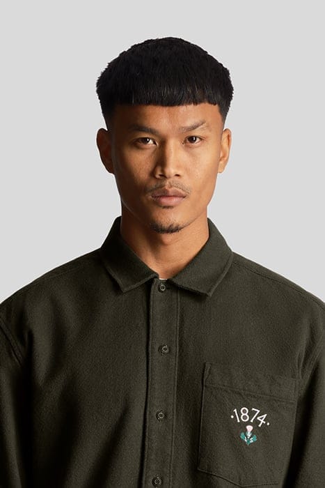 1874 BRUSHED COTTON OVERSHIRT WILTON GREEN 5