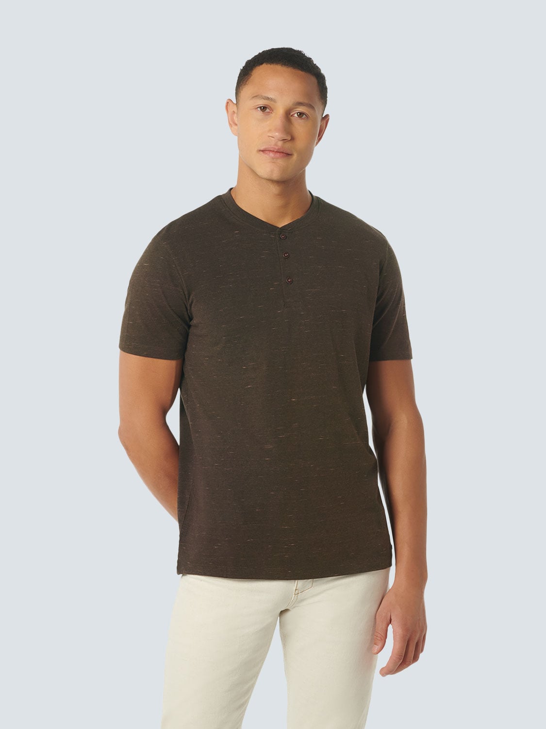 T-SHIRT GRANDDAD MELANGE COFFEE 1