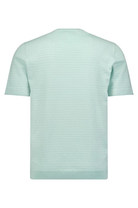 PULLOVER SHORT SLEEVE CREWNECK SOLID JACQUARD MINT 2