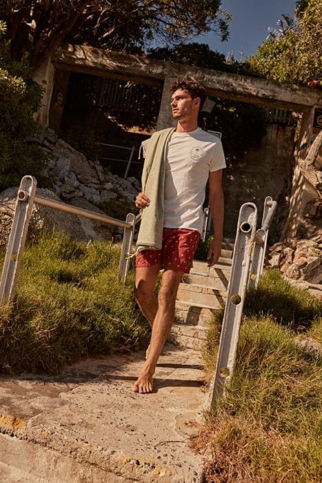 MEN SWIMSHORT SCRATCHED SHIWI PALM TANDORI SPICE BROWN 7