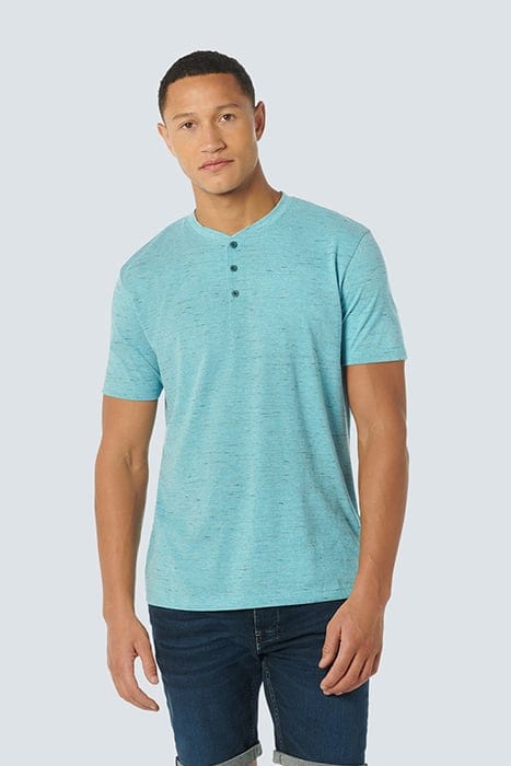 T-SHIRT GRANDDAD MELANGE AQUA 1