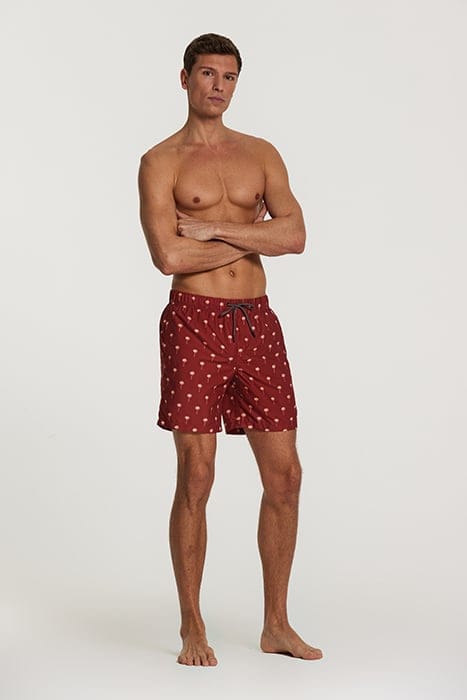 MEN SWIMSHORT SCRATCHED SHIWI PALM TANDORI SPICE BROWN 3
