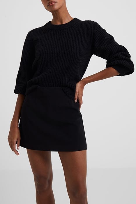 VHARI KNIT RIB CREW NECK SWEAT BLACK 1