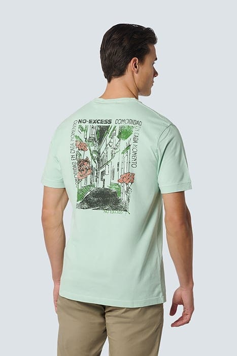 T-SHIRT CREWNECK PLACED PRINTS GARMENT DYED SLUB MINT 2