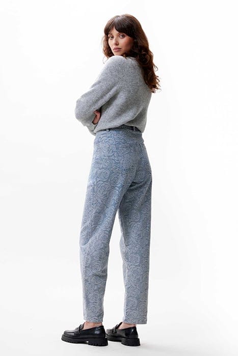 BARREL FIT JACQUARD JEANS BLUE 3
