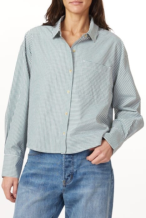 CROPPED BOYFRIEND SHIRT DARK FOREST 1